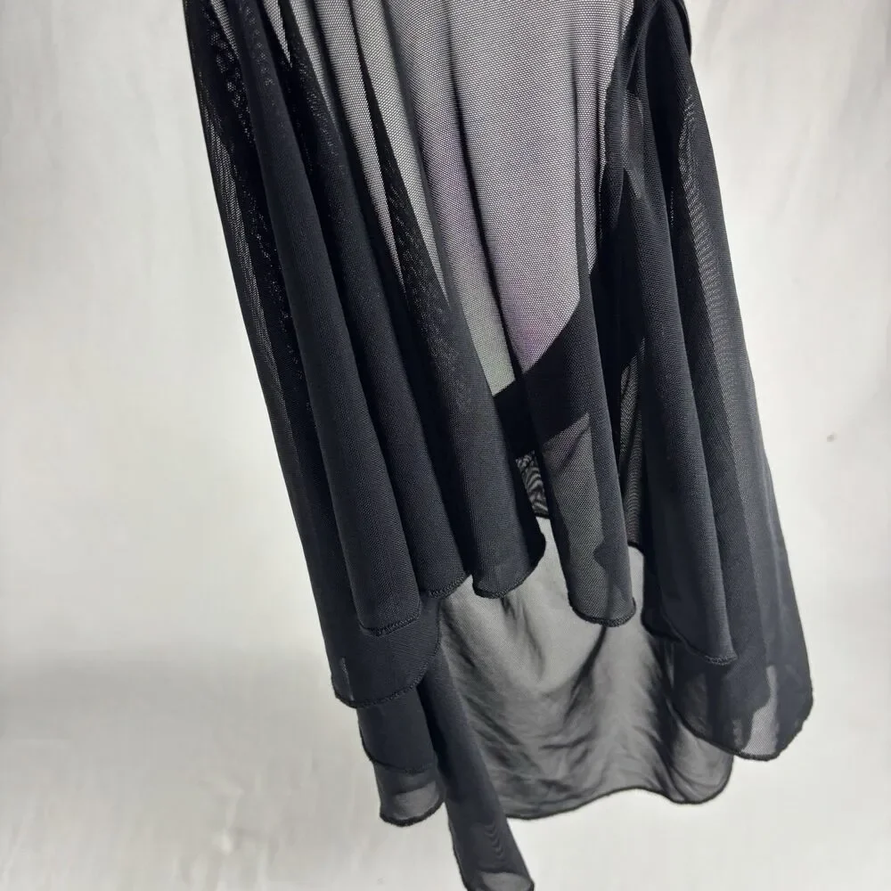 Justice Girls Black Mesh Skater Skirt Size M 10